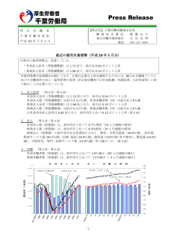 最近の雇用失業情勢 - 千葉労働局