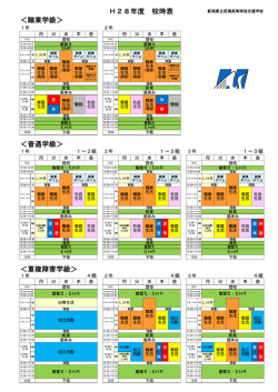 H28年度 校時表 ＜職業学級＞ ＜普通学級＞ ＜重複障害学級