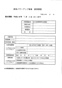 産地パワーアップ事業 要望調査.