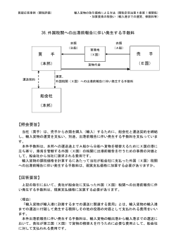 36.外国税関への出港前報告に伴い発生する手数料 【照会要旨】 【回答