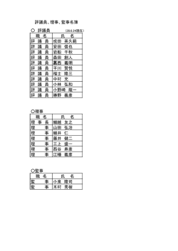 評議員 職 名 氏 名 評 議 員 成田 英久範 評 議 員 安田 信也 評 議 員