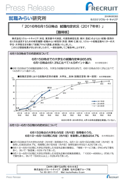 リリース資料（PDF）はこちら - 就職みらい研究所
