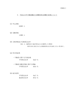 （別紙2） 2．平成28年不動産鑑定士試験短答式試験の結果について (1