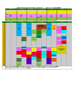 ABCDAVID`S ENGLISH SCHOOL SCHEDULE 2016 JULY