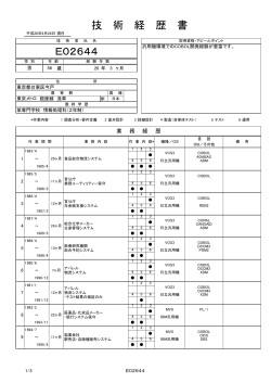 技 術 経 歴 書