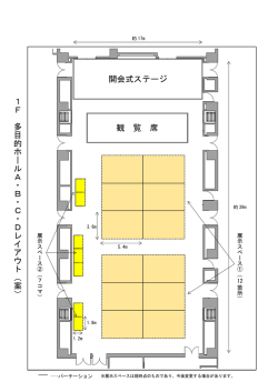 観 覧 席 開会式ステージ 1 F 多 目 的 ホ ー ル A ・ B ・ C ・ D レ イ ア ウ