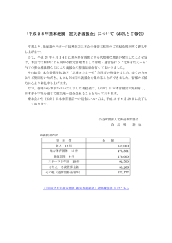 「平成28年熊本地震 被災者義援金」について（お礼と