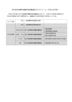 東大阪市廃棄物減量等推進審議会のスケジュール（平成28年度）