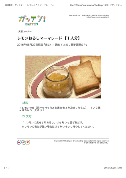 レモンおろしマーマレード【1人分】