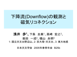 下降流(Downflow)の観測と磁気リコネクション