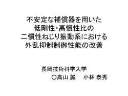 不安定な補償器を用いた 低剛性・高慣性比の 二