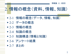 2. 情報の概念（資料、情報、知識）