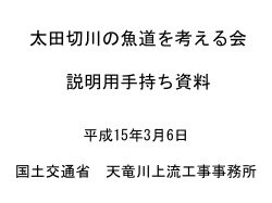 平成15年3月6日太田切川の魚道を考える会内容説明用手持ち資料
