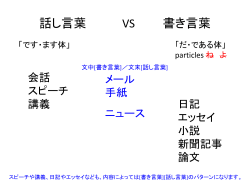 話し言葉 VS 書き言葉