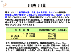 減量・コース投与期間短縮の基準