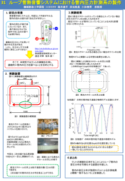 31 ループ管熱音響システムにおける管内圧力計測系の製作