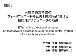 両端単純支持梁の フィードフォワード外乱抑制制御系における 指向性