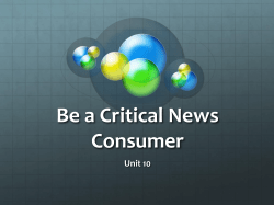 Be a Critical News Consumer