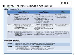 第2フェーズにおける進め方及び支援策（案）