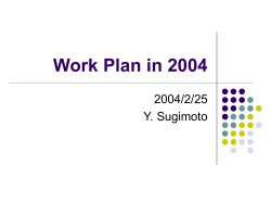 Work Plan in 2004 - JLC