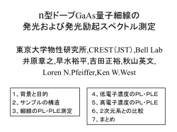 n型ドープGaAs量子細線の 発光および発光励起スペクトル