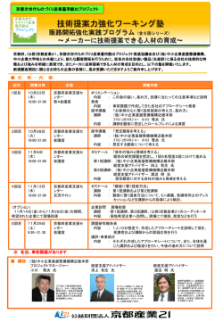 参加申込書 - 京都次世代ものづくり産業 雇用創出プロジェクト