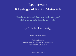 (at Tohoku University) Shun-ichiro Karato Yale University