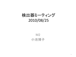 検出器ミーティング 2010/08/25