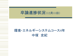 卒論進捗状況（12月11日）