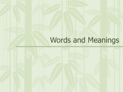 Words and Meanings
