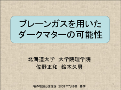 ブレーンガスを用いた ダークマターの可能性
