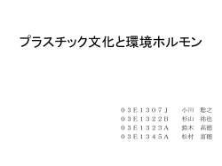 パワーポイント（プラスチック文化と環境ホルモン）