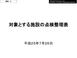 資料4 対象とする施設の点検整理表 [PowerPointファイル／548KB]