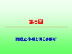 両眼立体視 - Computer Vision Laboratory, The University of Tokyo