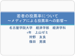 若者の投票率について ～メディアによる投票率への影響