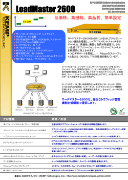 ロードマスター2600は、完全なトラフィック管理機能を低