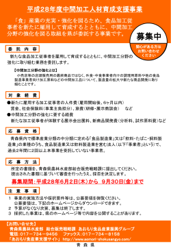 H28中間加工人材育成支援事業チラシ
