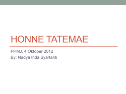 Honne Tatemae - This is it!!!