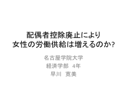 配偶者控除廃止により 女性の労働供給は増えるのか?