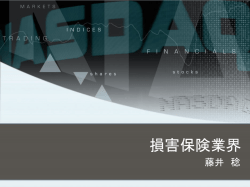 損害保険業界 藤井 稔 主な損害保険会社 （）は2008年度正味収入保険