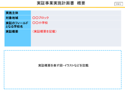 別添2 実証事業実施計画書概要
