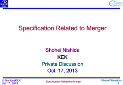 Oct. 17, 2013 Specification Related to Merger S. Nishida - Open-It