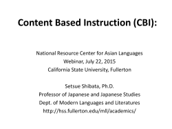 Content Based Instruction (CBI) - The National Resource Center for
