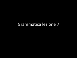 Grammatica lezione 7