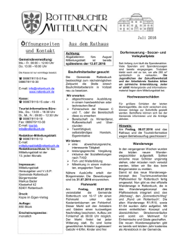 Rottenbucher Mitteilungsblatt Juli 2016
