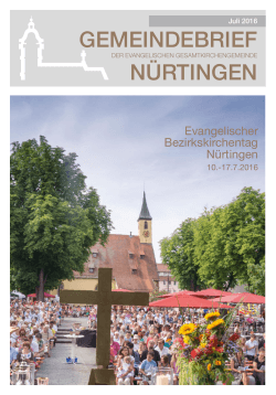 Gemeindebrief Nürtingen - Evangelische Kirchenpflege Nürtingen