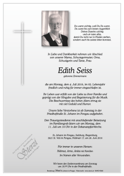 Edith Seiss - Bestattung Sterzl