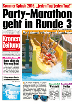 Summer Splash 2016: „Jeden Tag! Jeden Tag!”