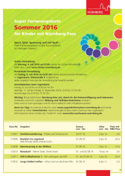 Reduzierte Angebote im Sommerferienprogramm