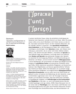 e [ pra x ] [ unt] [ pr &ccedil;n] - Deutsches Institut f&uuml;r Erwachsenenbildung